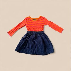Tommy Hilfiger Vibrant Striped Top with Navy Skirt